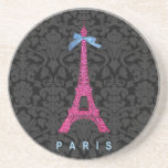 Tour Eiffel de roses indien dans le scintillement  Dessous De Verre