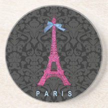 Tour Eiffel de roses indien dans le scintillement  Dessous De Verre