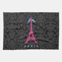 Tour Eiffel de roses indien dans le scintillement  Serviette Éponge