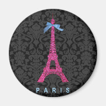 Tour Eiffel de roses indien dans le scintillement  Aimants