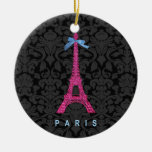 Tour Eiffel de roses indien dans le scintillement  Décorations Pour Sapins De Noël