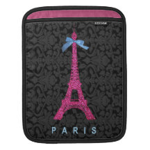 Tour Eiffel de roses indien dans le scintillement  Housses iPad