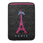 Tour Eiffel de roses indien dans le scintillement  Poches Macbook Air