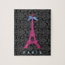 Tour Eiffel de roses indien dans le scintillement  Puzzles Avec Photo