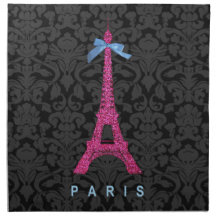 Tour Eiffel de roses indien dans le scintillement  Serviettes