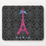 Tour Eiffel de roses indien dans le scintillement  Tapis De Souris