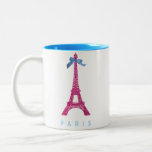 Tour Eiffel de roses indien dans le scintillement  Mugs À Café