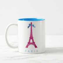 Tour Eiffel de roses indien dans le scintillement  Mugs À Café