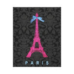 Tour Eiffel de roses indien dans le scintillement  Toile Tendue