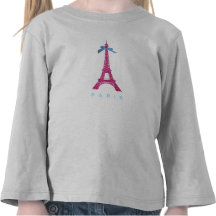 Tour Eiffel de roses indien dans le scintillement  T-shirts
