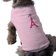 Tour Eiffel de roses indien dans le scintillement  Vêtements Pour Animaux Domestiques