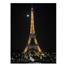 Tour Eiffel de scintillement à la carte postale de