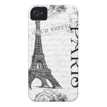 Tour Eiffel en noir et blanc Coques iPhone 4