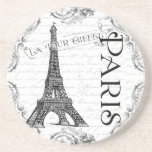 Tour Eiffel en noir et blanc Dessous De Verres