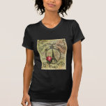 Tour Eiffel et rose rouge Steampunk de Paris T-shirts