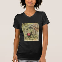 Tour Eiffel et rose rouge Steampunk de Paris T-shirts