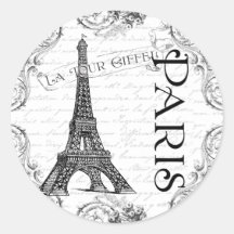 Tour Eiffel et rouleaux de Paris Autocollants