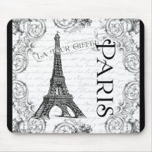 Tour Eiffel et rouleaux de Paris Tapis De Souris