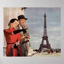 Tour Eiffel guidé de déplacement de Paris de touri Affiches