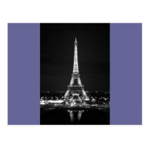 Tour Eiffel la nuit - B/W Carte Postale