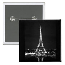 Tour Eiffel la nuit - B/W Pin's Avec Agrafe