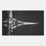 Tour Eiffel la nuit - rectangle de B/W Sticker Rectangulaire
