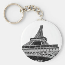 Tour Eiffel noir et blanc Porte-clef