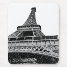 Tour Eiffel noir et blanc Tapis De Souris