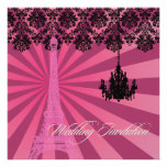 Tour Eiffel rose de PixDezines + Lustre Cartons D'invitation