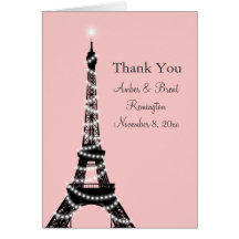 Tour Eiffel scintille carte de remerciements (le r