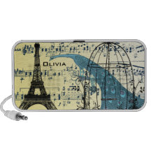 Tour Eiffel vintage musical de Nouveau d'art de pa Haut-parleur Ordinateur Portable