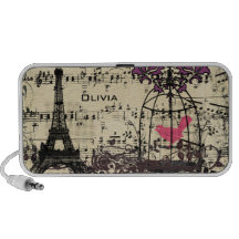 Tour Eiffel vintage musical de Nouveau d'art de pa Haut-parleurs Ordinateur Portable