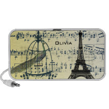 Tour Eiffel vintage musical de Nouveau d'art de pa Haut-parleur Ordinateur Portable