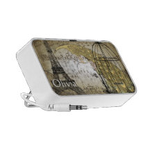 Tour Eiffel vintage musical de paon Mini Haut-parleur