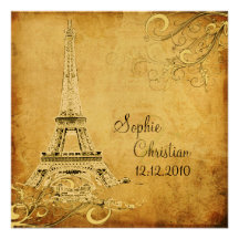 Tour Eiffel vintage + remous épousant des invitati