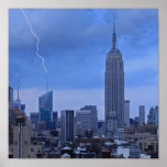 Tour NYC de la Banque d'Amérique frappée par la fo Posters