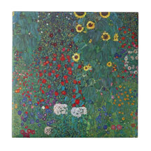 Tournesol de Farmergarden, Klimt, fleurs vintages Carreaux En Céramique