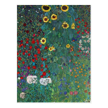 Tournesol de Farmergarden, Klimt, fleurs vintages Carte Postale
