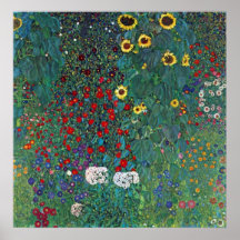 Tournesol de Farmergarden, Klimt, fleurs vintages Posters
