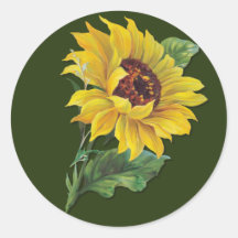 Tournesol d'or adhésif rond