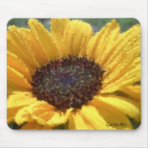 Tournesol "peint" d'or tapis de souris