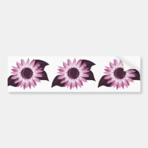 Tournesol rose avec des coccinelles autocollant pour voiture