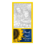 Tournesol sur le carte photo bleu de Merci de mari Cartes De Vœux Avec Photo
