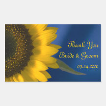 Tournesol sur les autocollants bleus de Merci de m