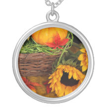 Tournesols de récolte de chute collier personnalisé