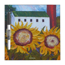 Tournesols et conseil sec d'effacement de grange tableaux effaçables à sec