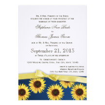 Tournesols et mariage campagnard de ruban invitations personnalisées