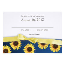 Tournesols et réponse de mariage campagnard de rub cartons d'invitation