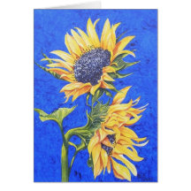 Tournesols sur la carte bleue