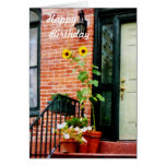 Tournesols sur le Stoop - anniversaire Carte De Vœux